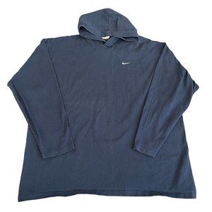 Nike Navy Blue 100% Cotton Hoodie Light LS Shirt, Size XXL
